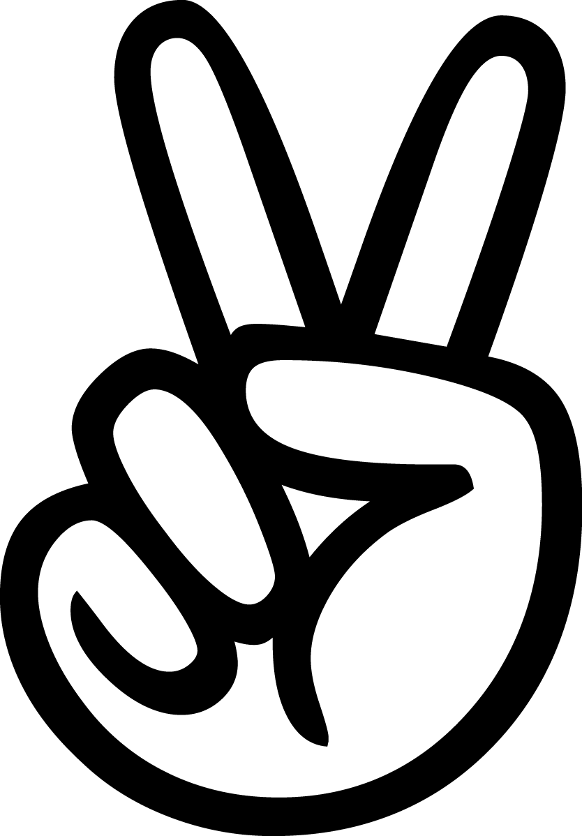 Angellist Logo - Peace Sign Fingers Outline (834x1198)