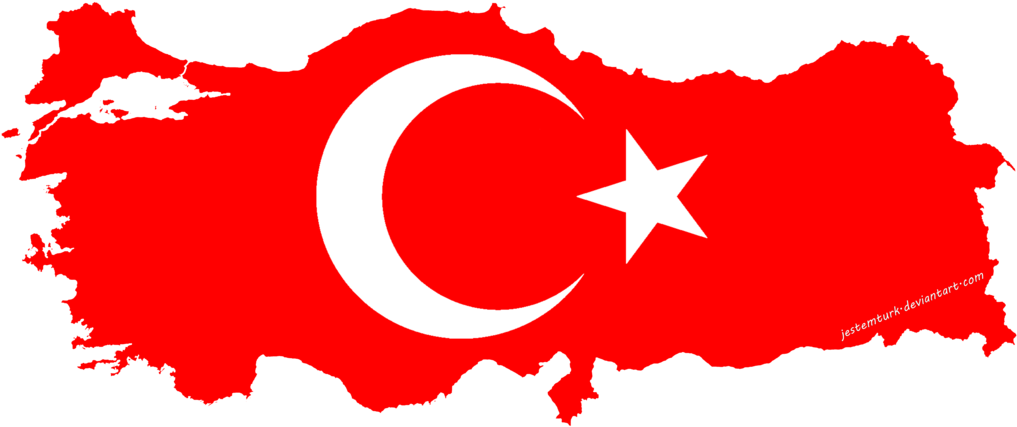 Turkiye Flag On Map 6547 X 2798 By Jestemturk - Shape Of Turkey Country (1024x438)