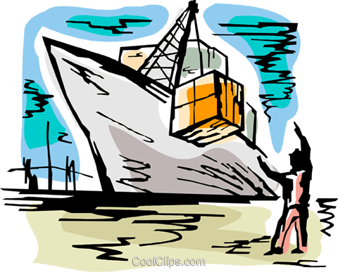 Ships Carrying Cargo And Freight Royalty Free Vector - Ships Carrying Cargo And Freight Royalty Free Vector (480x387)