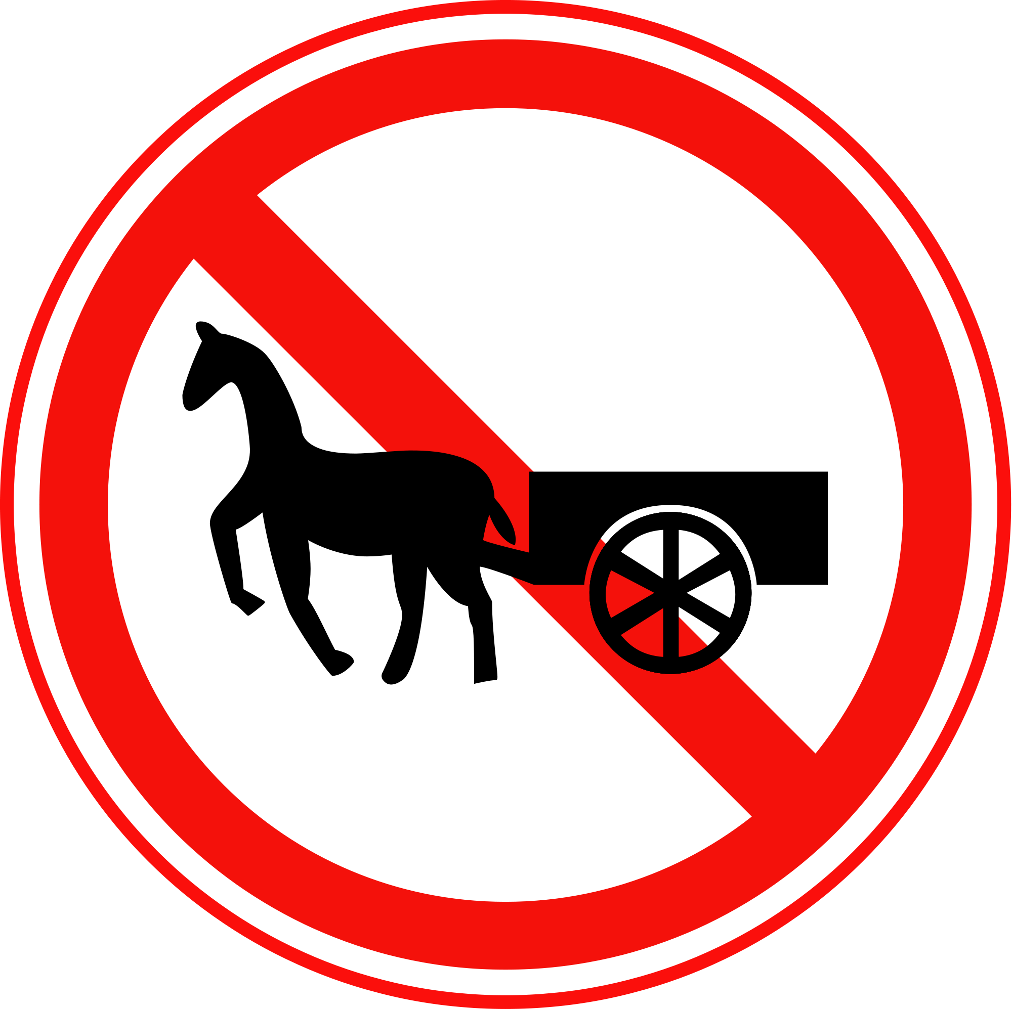 Open - No Entry For Animal Drawn Vehicles Road Sign (2000x1995)