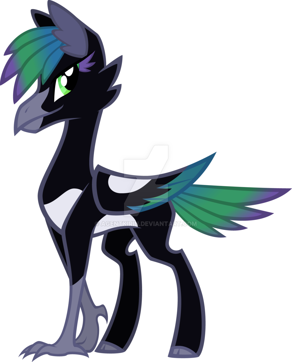 Agentkirin, Classical Hippogriff, Cloven Hooves, Hippogriff, - Cartoon (1024x1267)