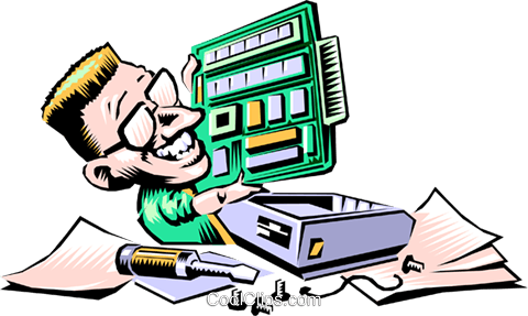 Cartoon Technician Royalty Free Vector Clip Art Illustration - Cartoon Technician Royalty Free Vector Clip Art Illustration (480x287)