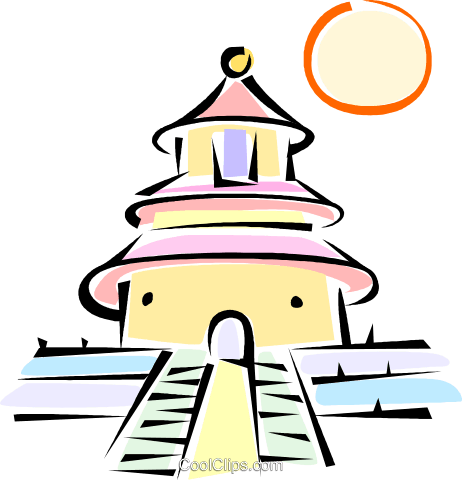 Asian Temple Royalty Free Vector Clip Art Illustration - Clip Art (462x480)