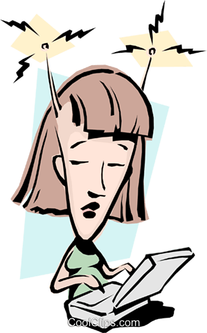 Cartoon Woman With Computer Royalty Free Vector Clip - Cartoon Woman With Computer Royalty Free Vector Clip (299x480)