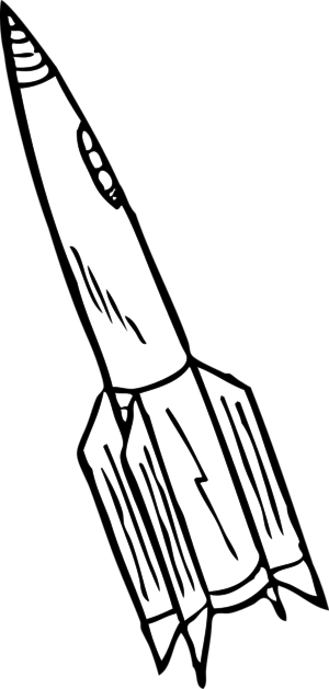 Rocket Clipart Gif Png - Rockets Clipart Black And White (300x629)
