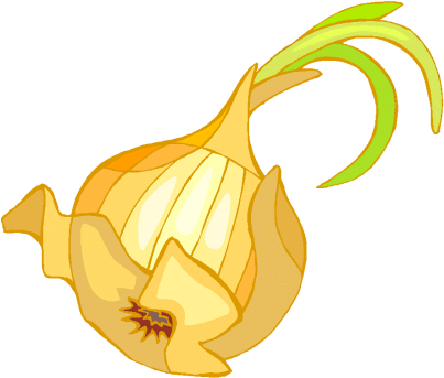 Onion Clipart Onion Leaves - Gif De Cebolla (413x349)