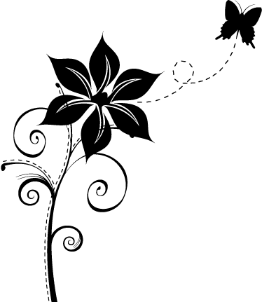 Vinilo Decorativo Mariposa En Flor - Euclidean Vector (374x431)
