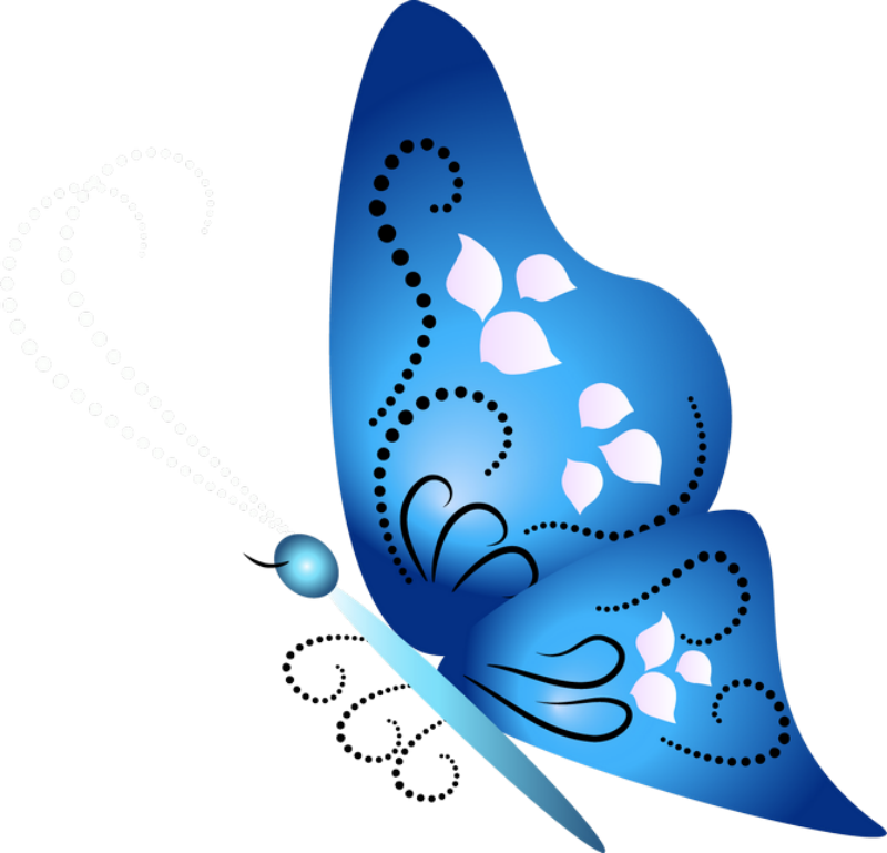 Craft - Clipart Blue Butterfly Swarm (800x769)