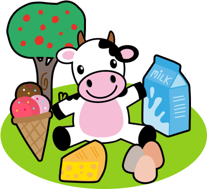 A Wide Variety Of Dairy Products - Adesivo Decorativo Geladeira - Vaquinha 4 - G: 55 X (502x409)