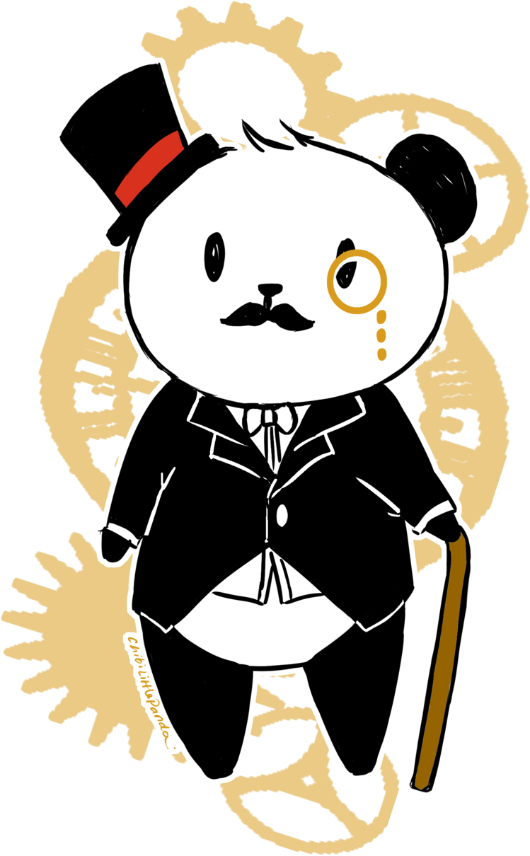 Like A Sir Without Pants By Chibilittlepanda - Panda With Top Hat (900x1355)