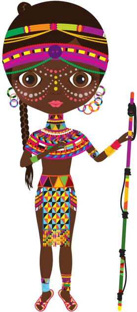 Personnages, Illustration, Individu, Personne, Gens - Trajes Tipicos Del Mundo Africa (445x747)