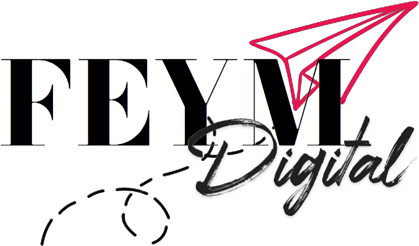 Feym Digital Logo With Plane And Trail - Vogue Title (906x560)