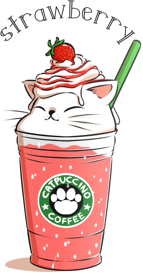 Catpuccino By Enghurrd - Cute Drawing Of Starbucks (618x956)