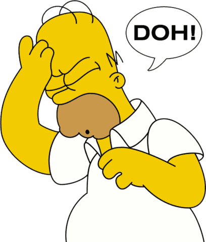 Homer Simpson Doh - Homer Simpson Meme Doh (408x479)