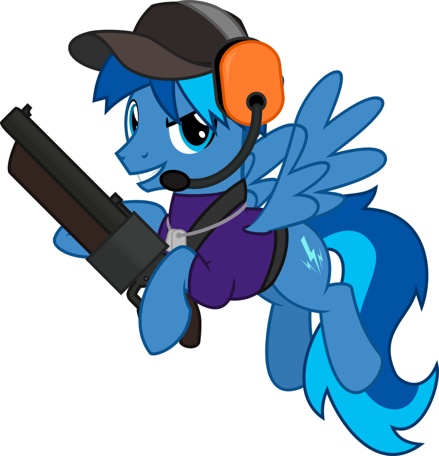Mlp-trailgrazer, Cap, Gun, Hat, Headset, Male, Oc, - Cartoon (898x933)