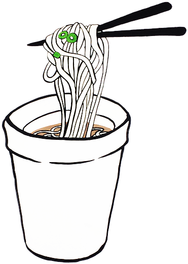 Vietnamese Food - Line Art (389x549)