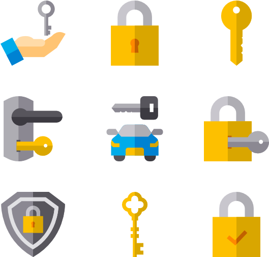 Keys Locks 40 Icons - Lock And Key Icons (600x564)