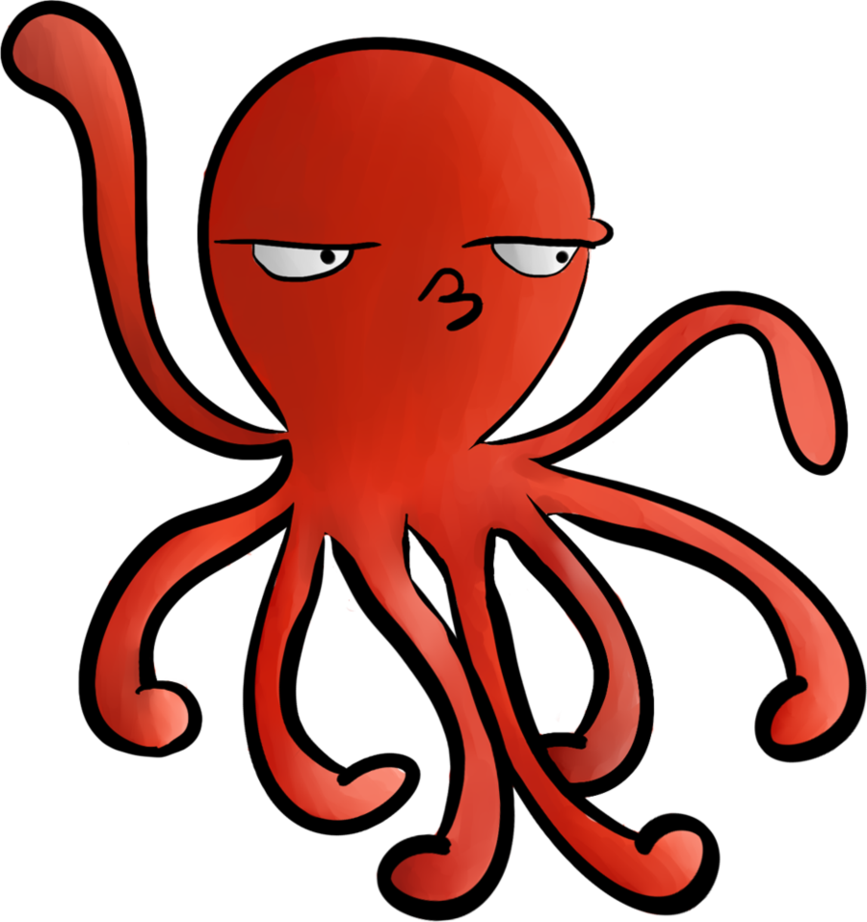 Octopus By Hinatabel - Cartoon Octopus No Background (867x922)
