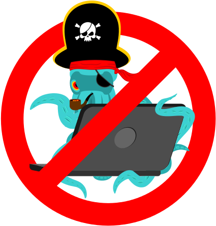 Stop Web Pirate Octopus And Laptop - Pirate (550x550)