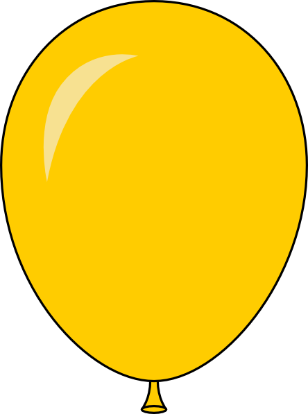 New Yellow Balloon Light Lft Clip Art At Clker Com - Balloon Yellow Clipart (444x597)