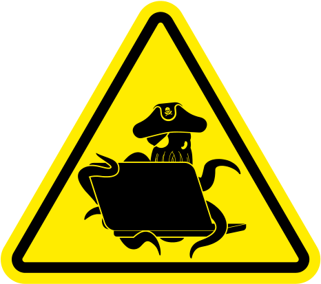 Attention Web Pirate Octopus And Laptop - Precaucion Sexo (550x550)