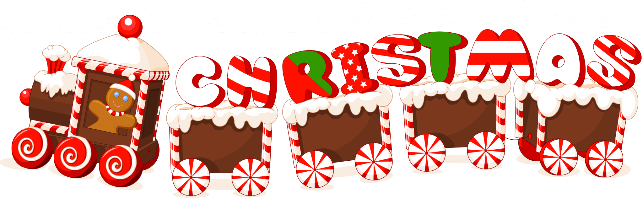 Cute Christmas Clipart - Merry Christmas Round Ornament (2048x682)