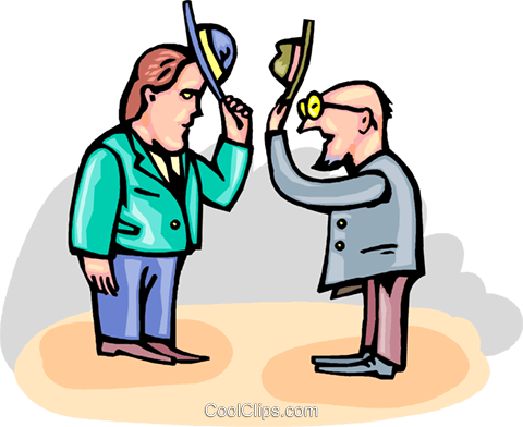 Tipping Your Hat Royalty Free Vector Clip Art Illustration - Quiz Quiz Trade Kagan (480x392)
