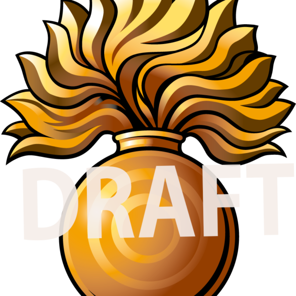 Military Insignia 400ml Frosted Glass Mason Jar With - Royal Welch Fusiliers Logo (600x600)