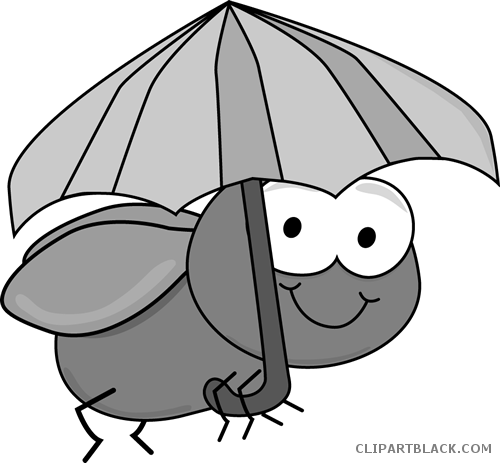 Cute Umbrella Tools Free Black White Clipart Images - Clip Art (500x463)