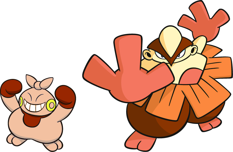 Makuhita And Hariyama By High Jump Kick - Pokemon Hariyama (796x520)