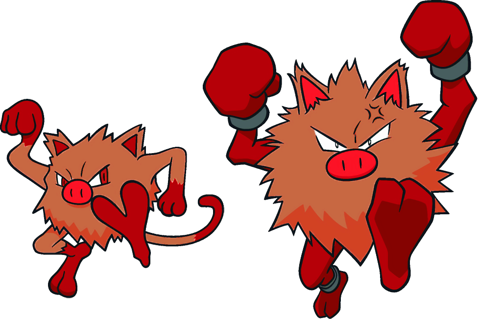 Mankey And Primeape By High Jump Kick - Primeape (976x652)