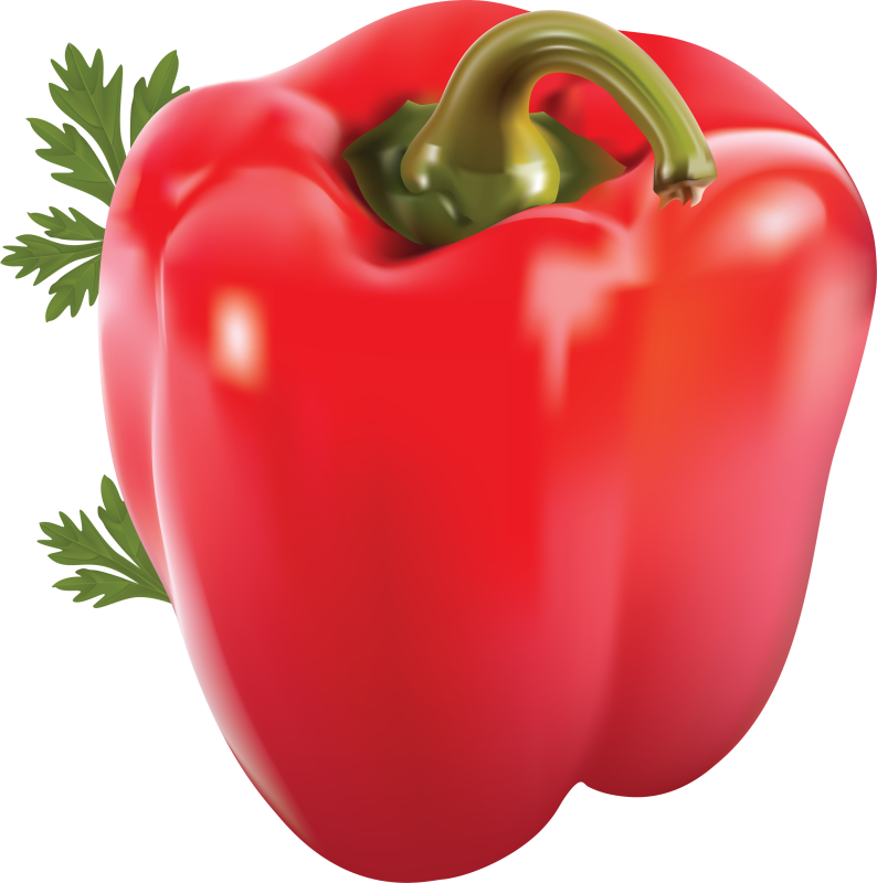 Pin Bell Pepper Clipart - 1 Red Bell Pepper (794x800)