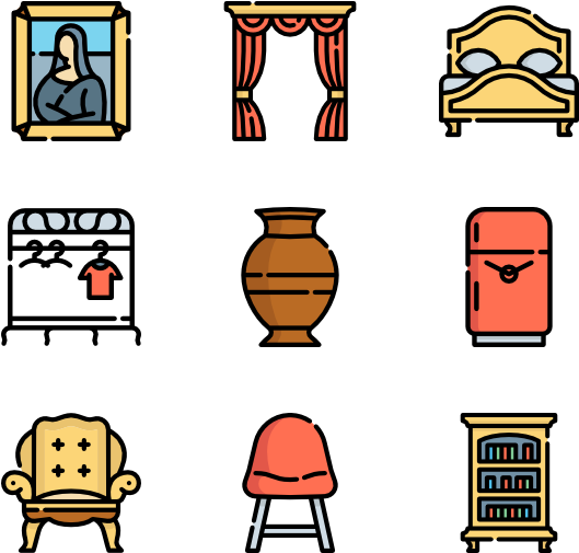 Vintage Furniture - Clip Art (600x564)