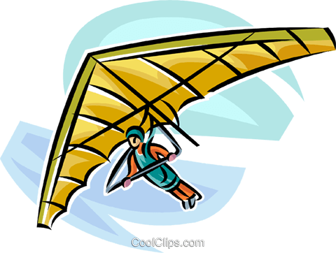 Hang Glider Royalty Free Vector Clip Art Illustration - Hang Gliding Clip Art (480x362)