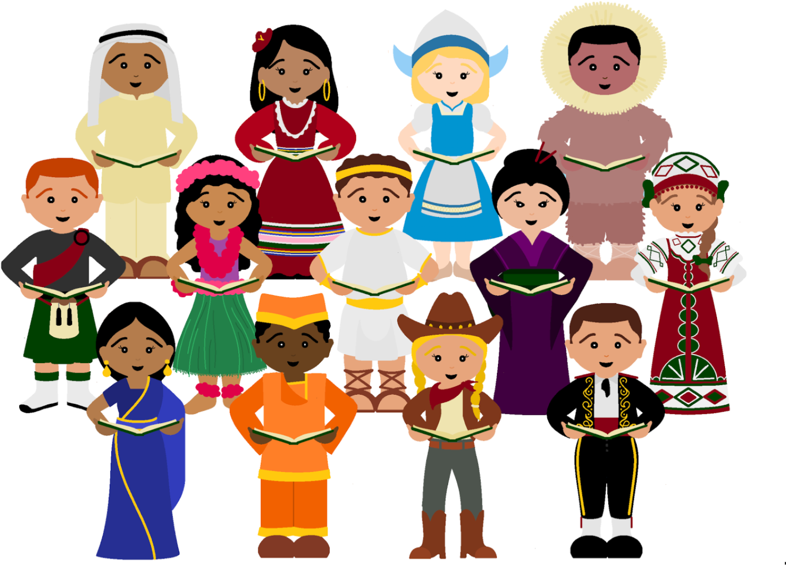 Children Of The World Clipart - Kids From All Around The World (1614x1276)