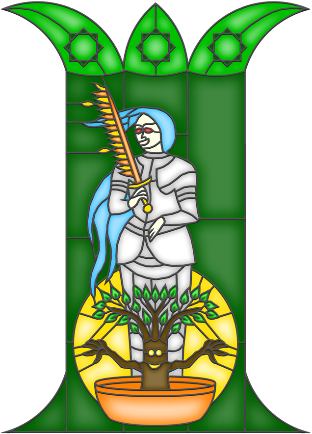 A Minarborian Church Window, Featuring An Armoured - A Minarborian Church Window, Featuring An Armoured (636x884)