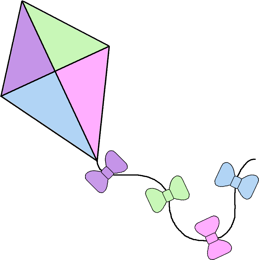 Spring Kites Borders Clipart - Spring Kite Clipart (937x917)