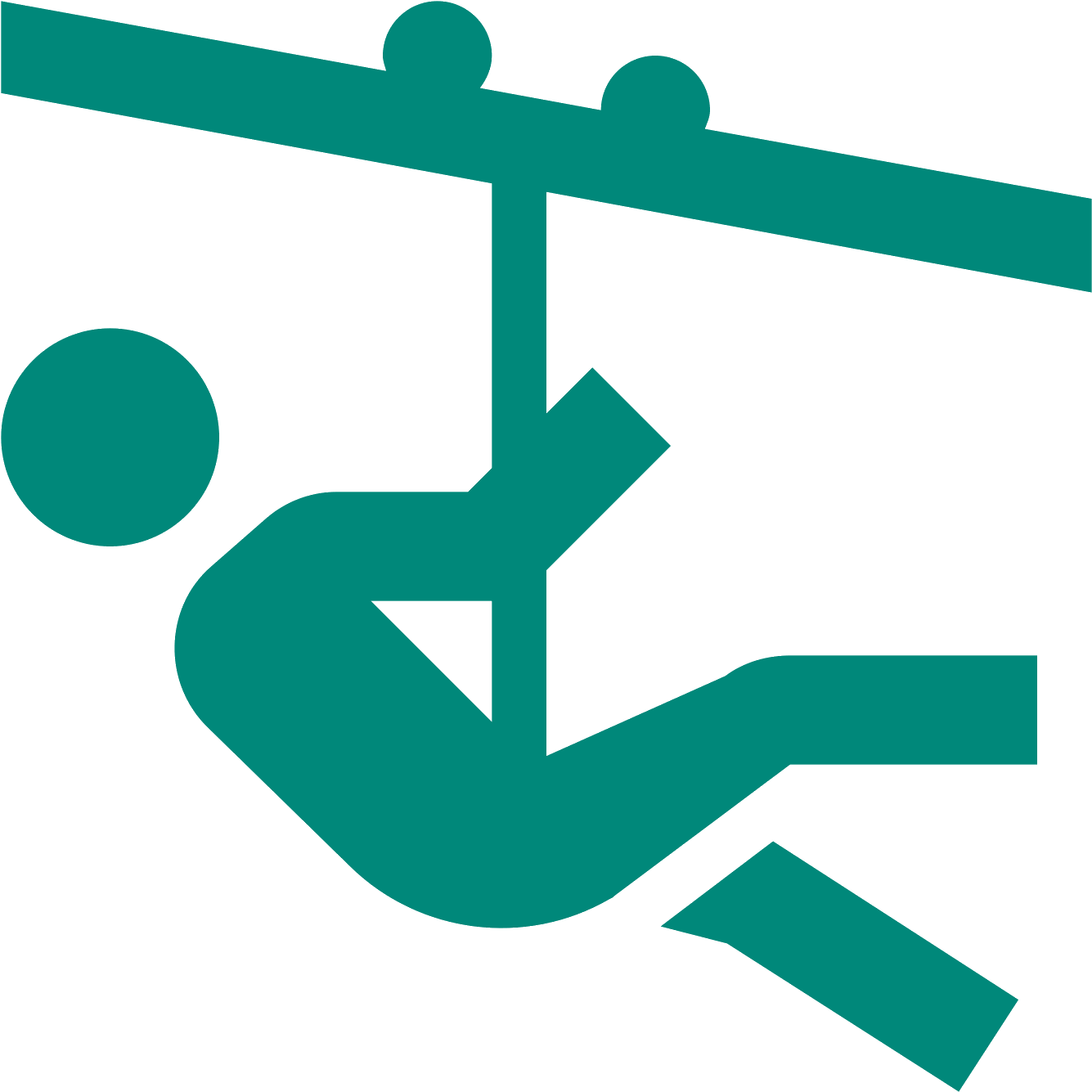 Zip-line Computer Icons Bungee Cords Clip Art - Zipline Icon (1600x1600)