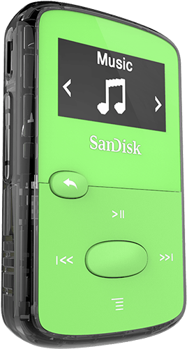 Clip Jam Green, Left - Sandisk Sdmx26-008g-g46p 8 Gb Flash Mp3 Player (500x500)