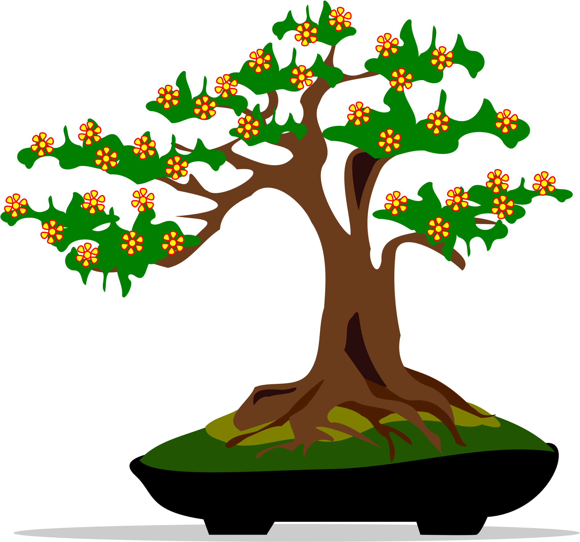 Cute Bonsai Tree Clip Art - Bonsai Tree Clip Art (2400x2400)