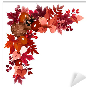 Autumn Leaves Corner Frame - Autunno Vettoriale (400x400)