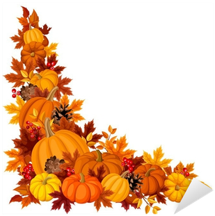 Corner Background With Pumpkins And Autumn Leaves - Clip Art (400x400)