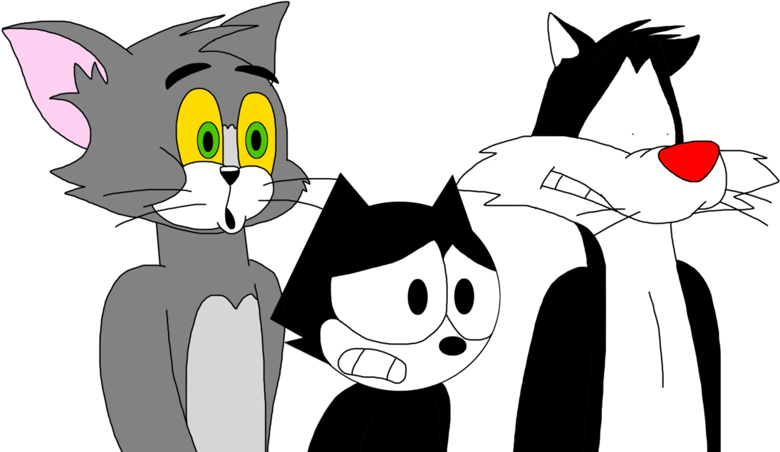 Toon Cats Walking In Panic By Marcospower1996 - Sylvester And Felix The Cat (1098x728)