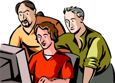 Office Workers Observing Colleagues Work Royalty Free - Office Observing (480x348)