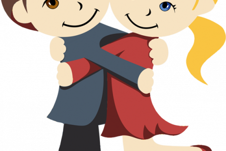 Hug Clipart Art - Boy And Girl Hugging Clipart (450x300)