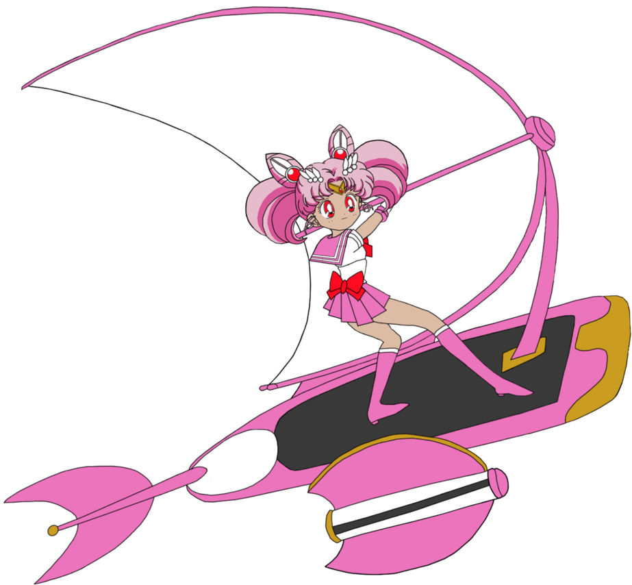 Sailor Chibi Moon On Her Sky Flyer By Superpanarts - Chibiusa (936x854)