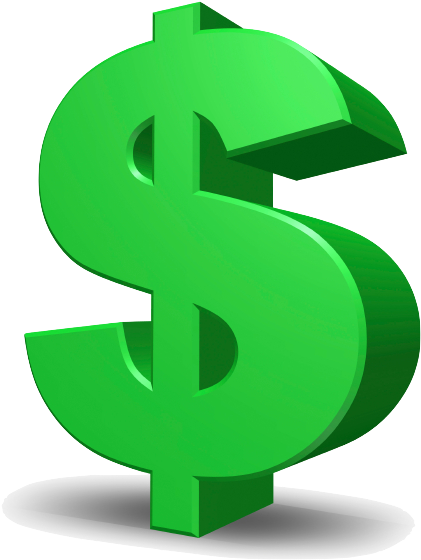 Green Dollar Signs Png Download - Dollar Sign (441x580)