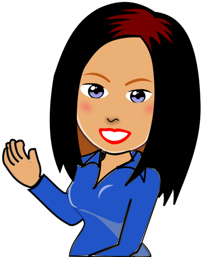 Comic Girl Presenting Vector Illustration - Comic Girl Clipart (500x500)