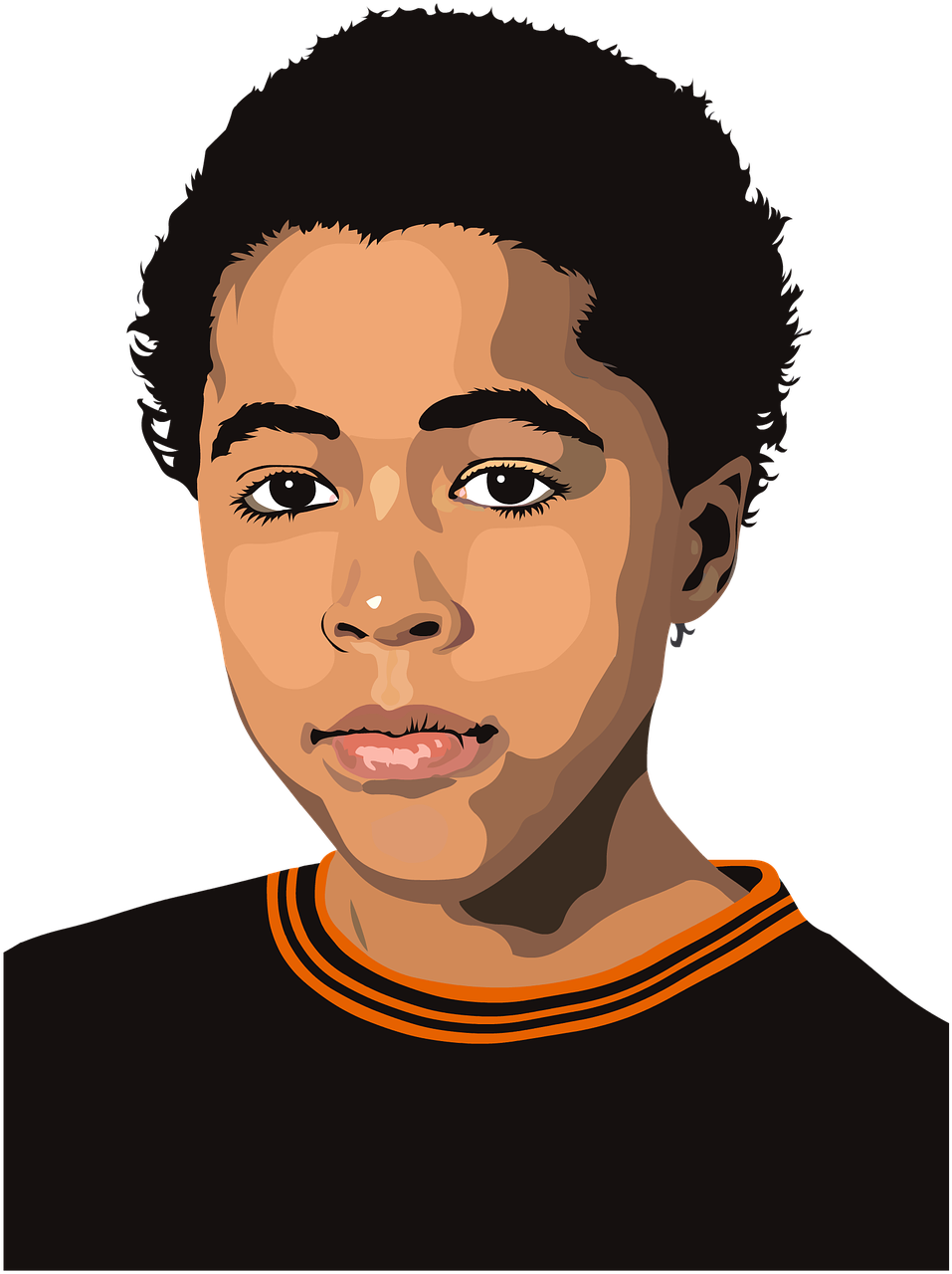 Boy Black African Child Young Png Image - Black Boy Illustration (957x1280)