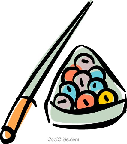 Taco De Sinuca E Bolas Livre De Direitos Vetores Clip - Pool Cue (423x480)